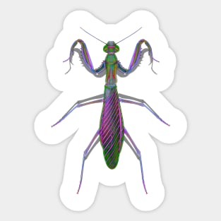 Purple Neon Mantis Sticker